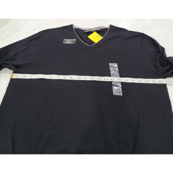 Men's Claiborne Performance ThermoLite Black V-Neck Pullover Sweater Size Large - Picture 9 of 11